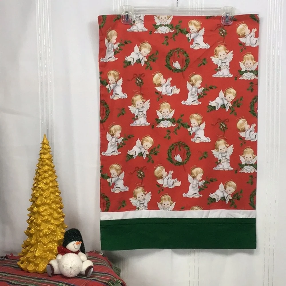 Vintage Elizabeth’s Studio Red Green White Handmade Holiday Pillowcase